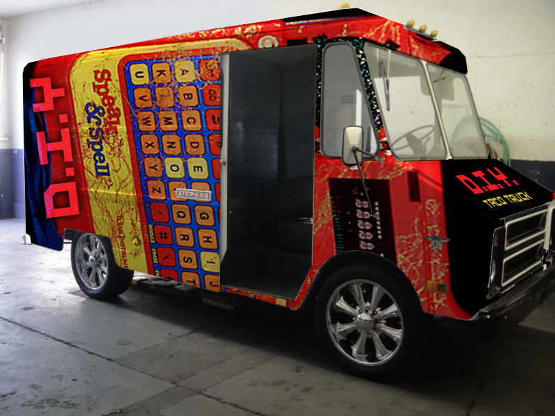 A mockup of the proposed Do-It-Yourself Technology and Community Outreach (T.A.C.O.) Truck.