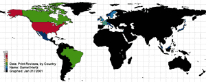 Print Reviews, by Country