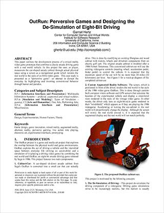 OutRun: perversive games and designing the de-simulation of eight-bit driving